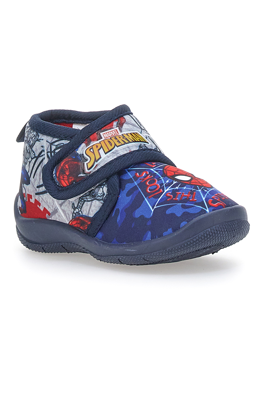 Sneakers primi passi blu da bambino con logo Spiderman